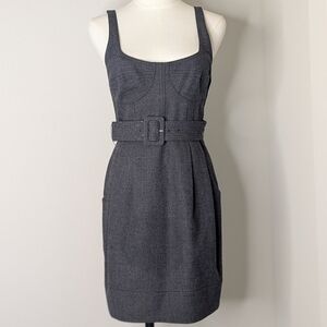 Wilfred Vintage Wool Charcoal Belted Mini Dress